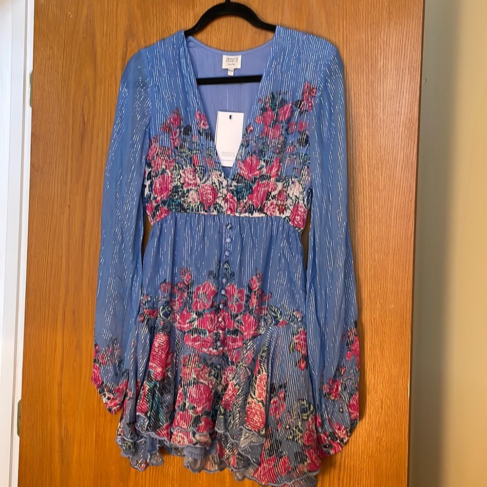 HEMANT & NANDITA DRESS BLUE PINK SPARKLE DRESS